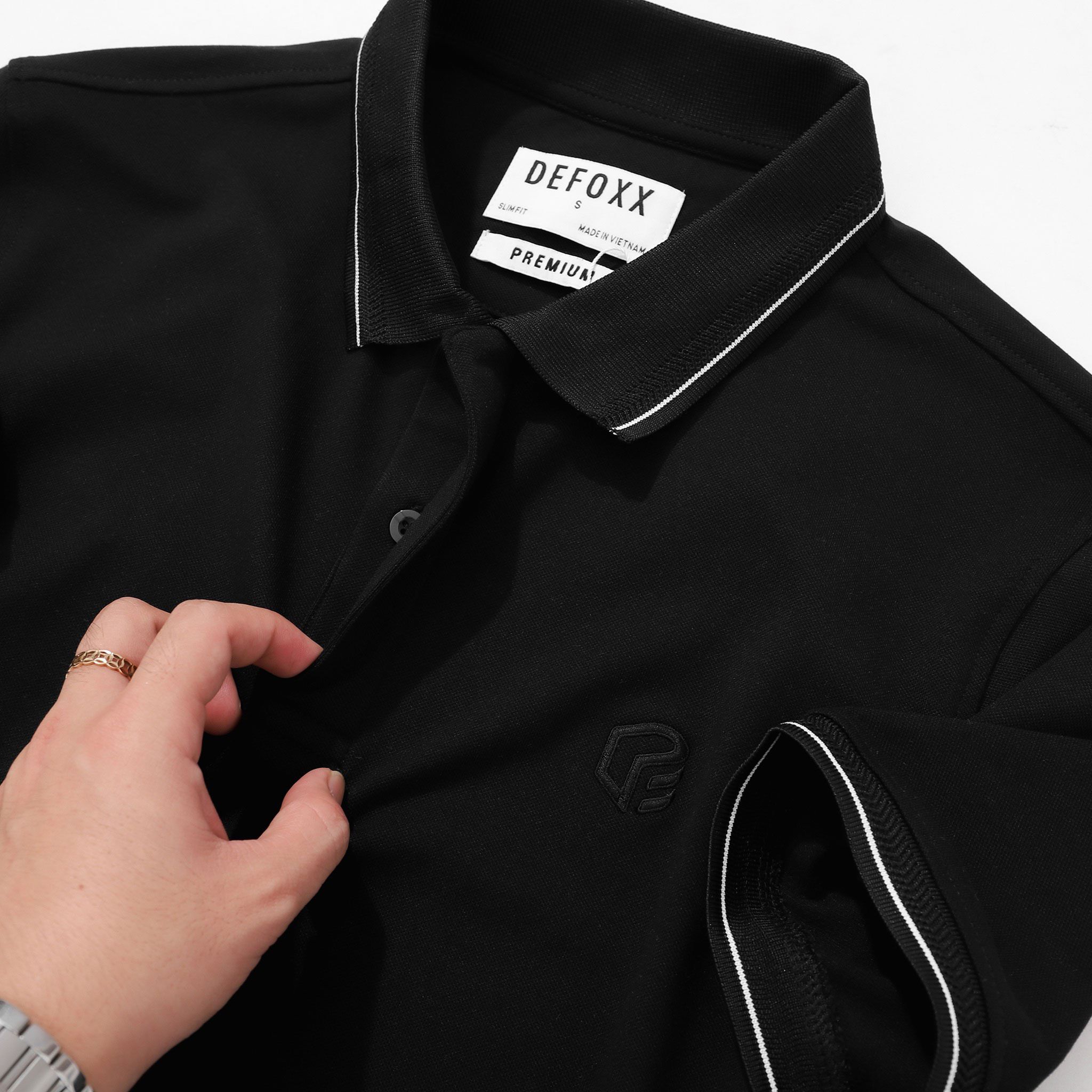 Polo DEFOXX Bo Dệt Phối Viền