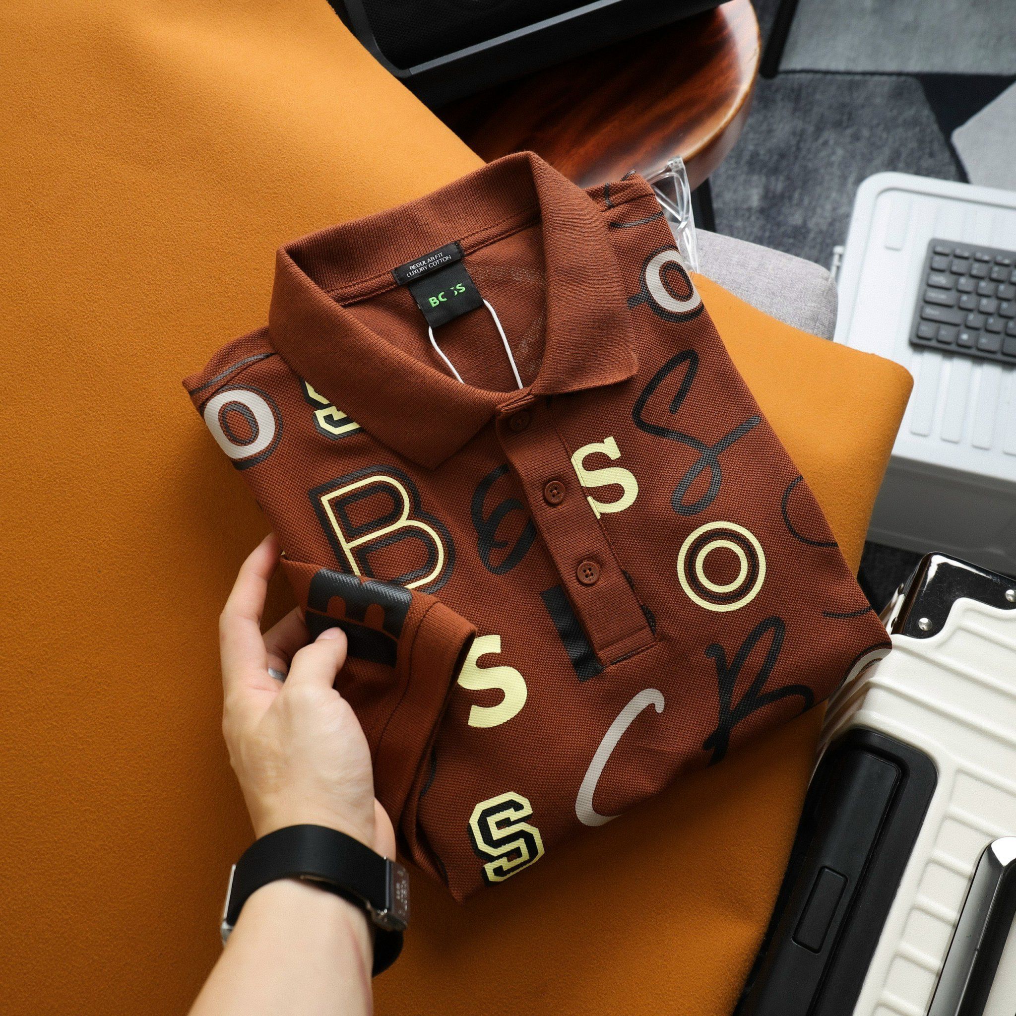 Polo BOSS Họa Tiết Monogram