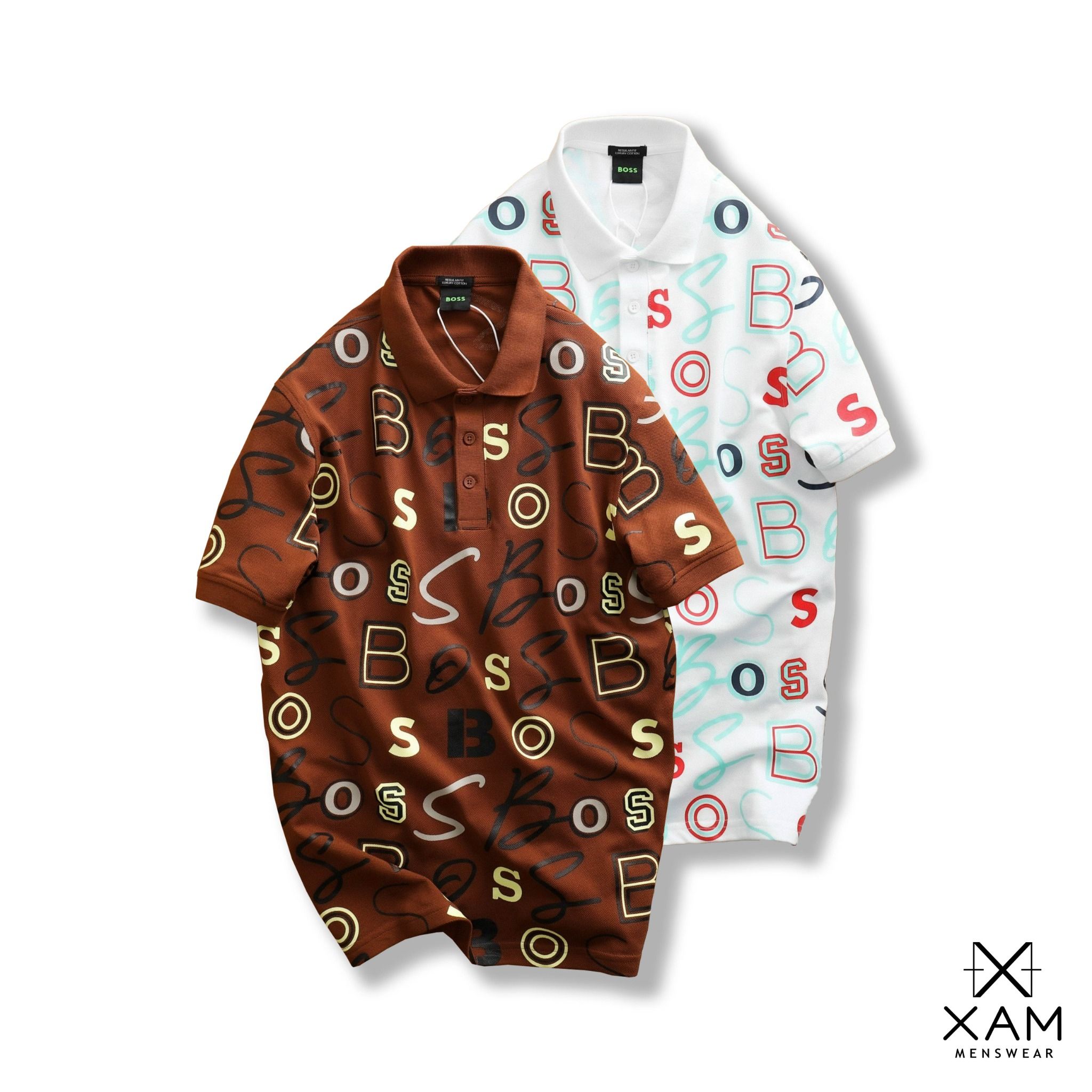Polo BOSS Họa Tiết Monogram