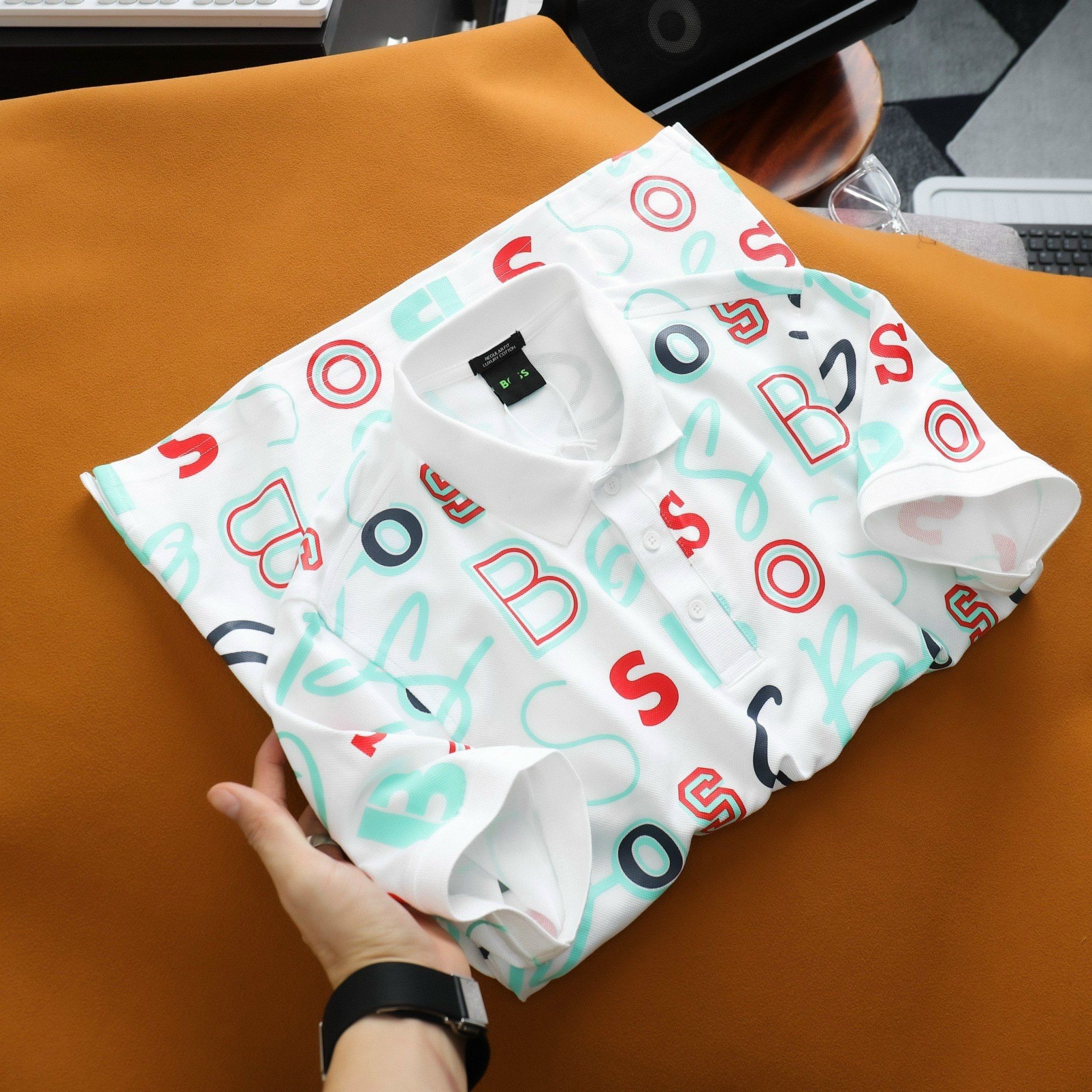 Polo BOSS Họa Tiết Monogram