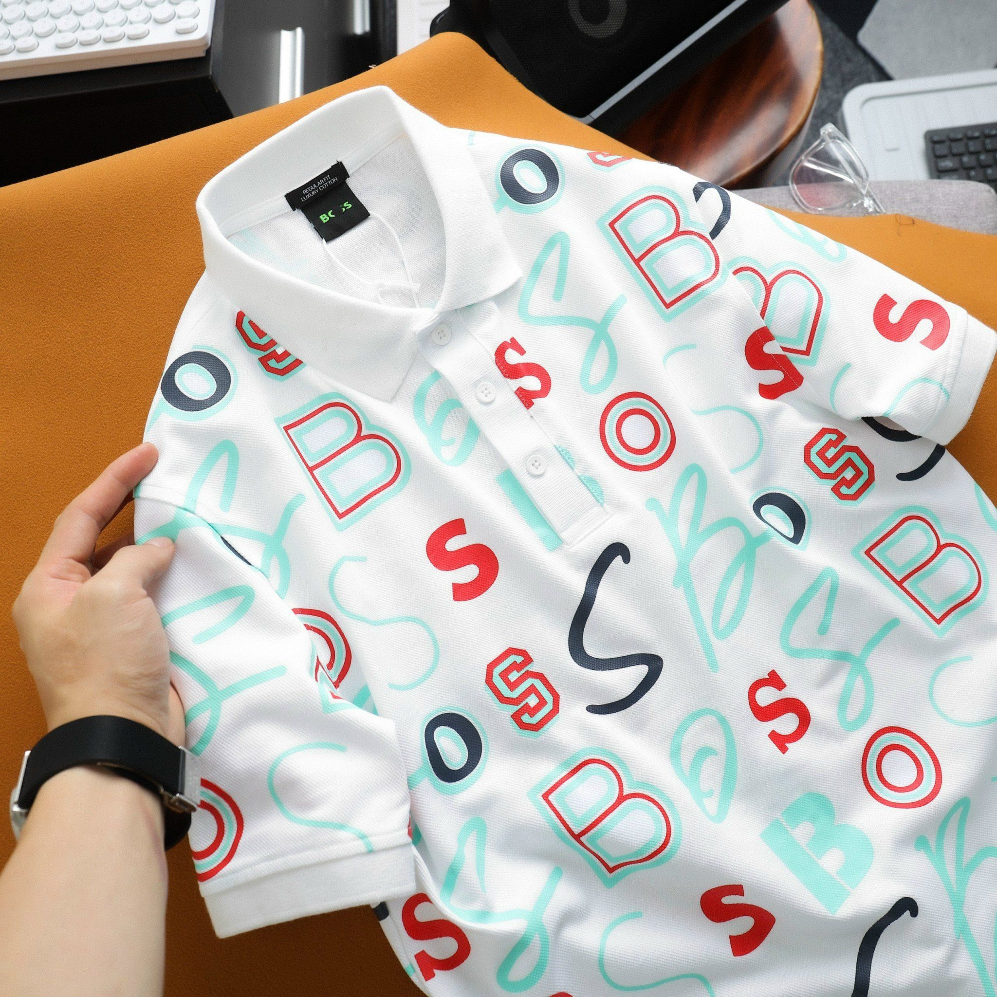 Polo BOSS Họa Tiết Monogram