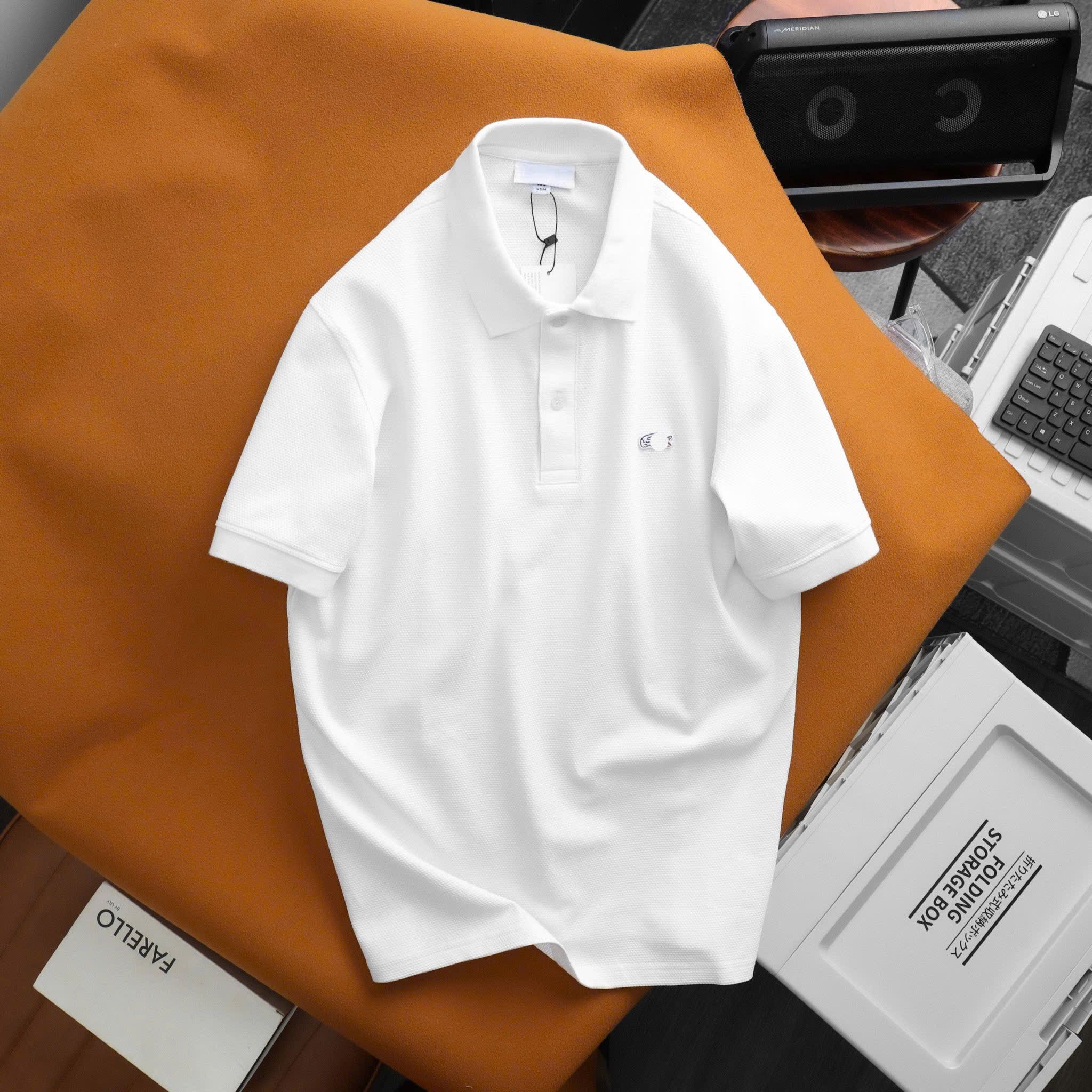 Polo LACOSTE Cổ Dệt Basic