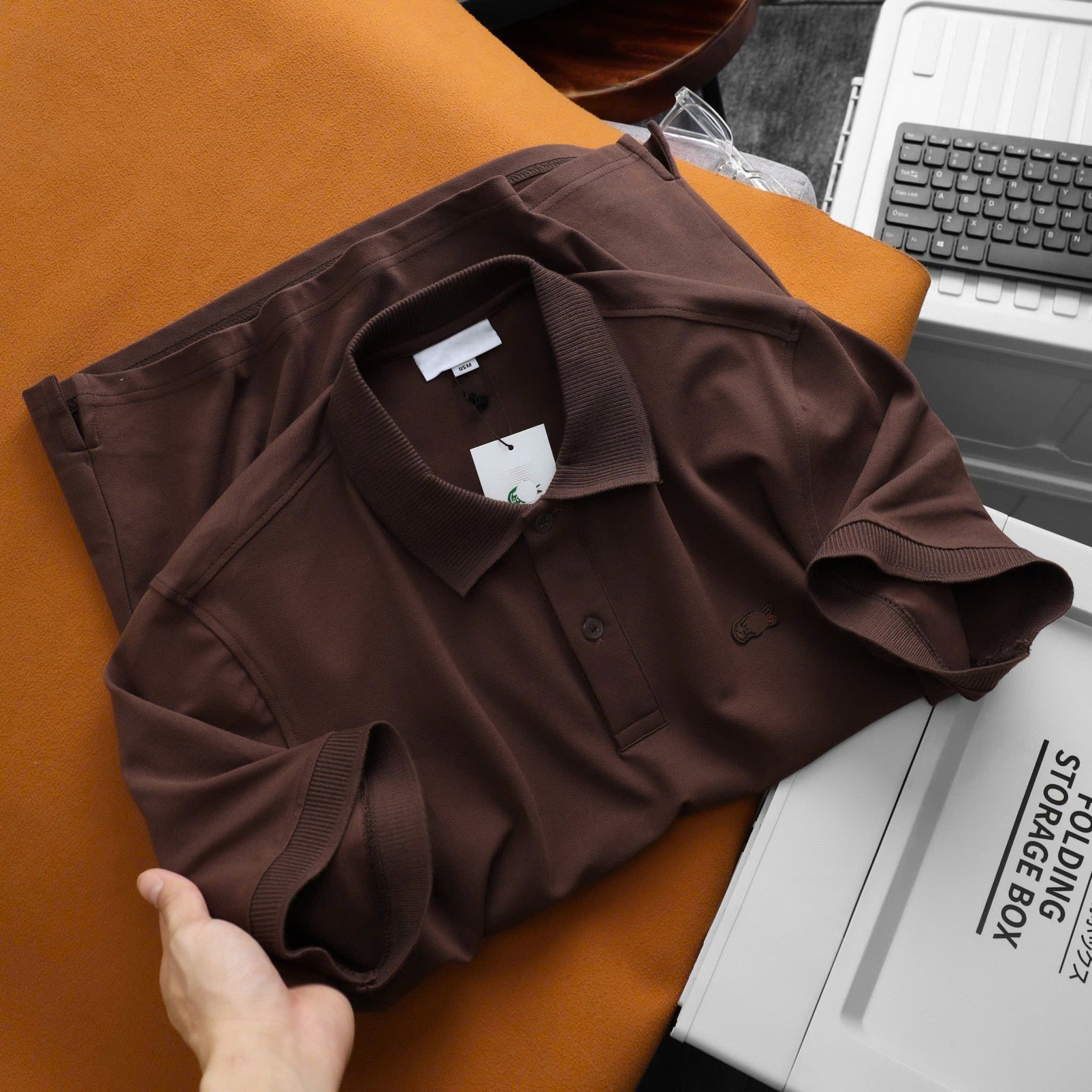 Polo LACOSTE Cổ Dệt Basic