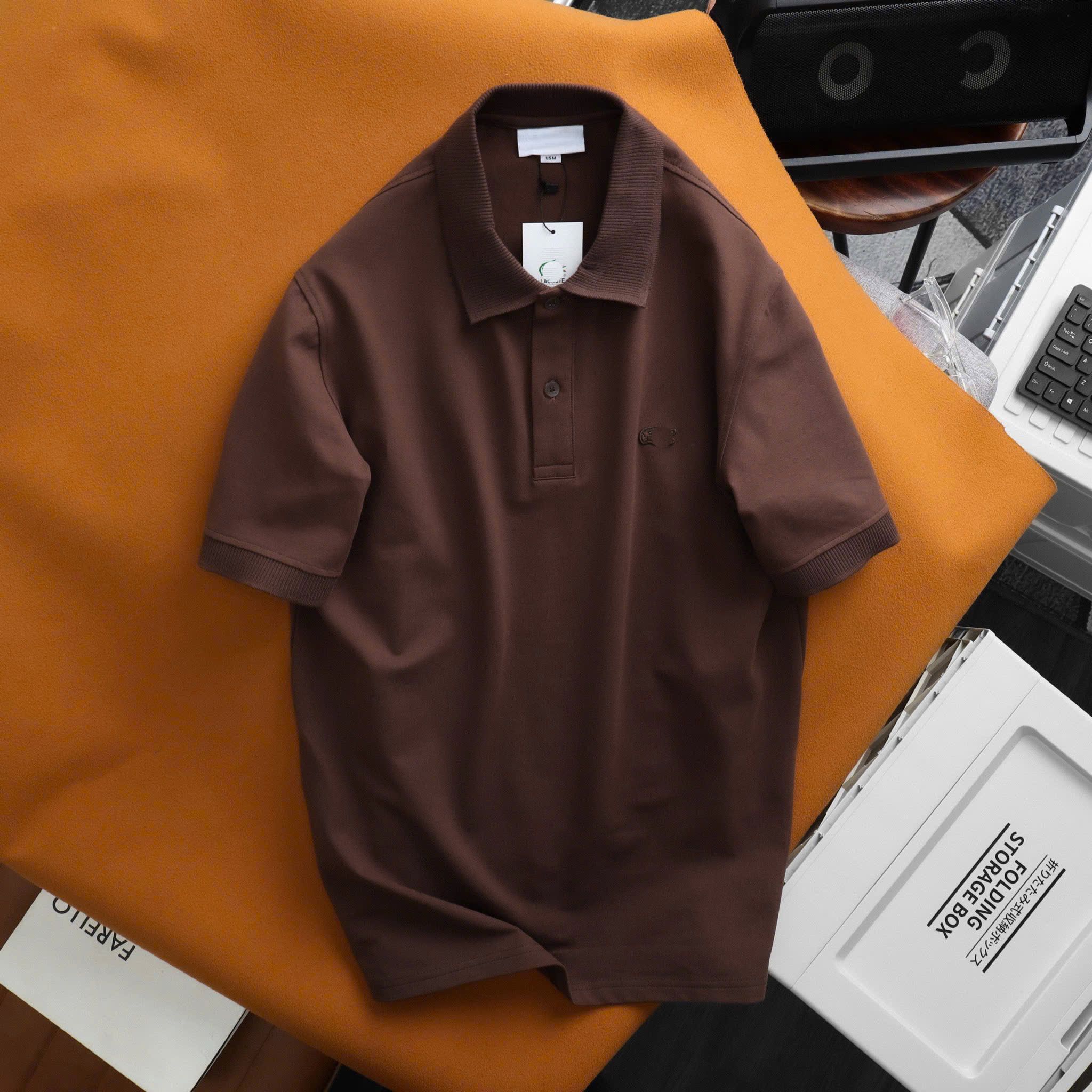 Polo LACOSTE Cổ Dệt Basic