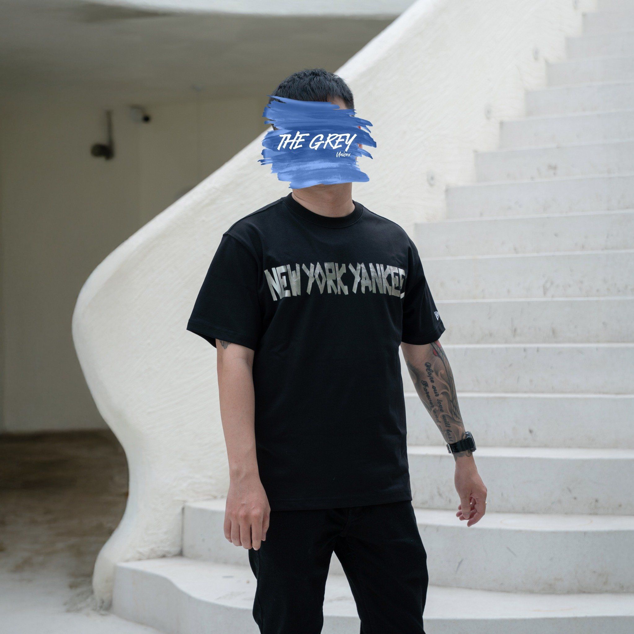 Tee NEW ERA YANKEES Nhũ Bạc