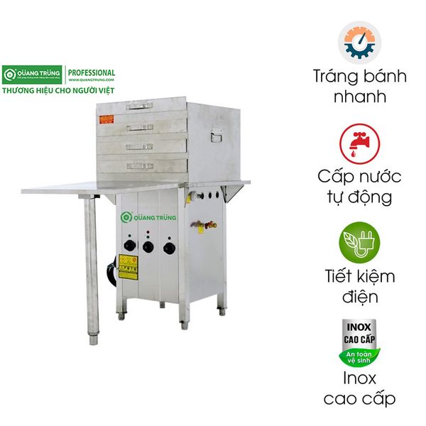 Máy tráng bánh cuốn bằng khay dùng điện (50×50)cm