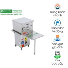 Máy tráng bánh cuốn bằng khay dùng gas (40×50)cm