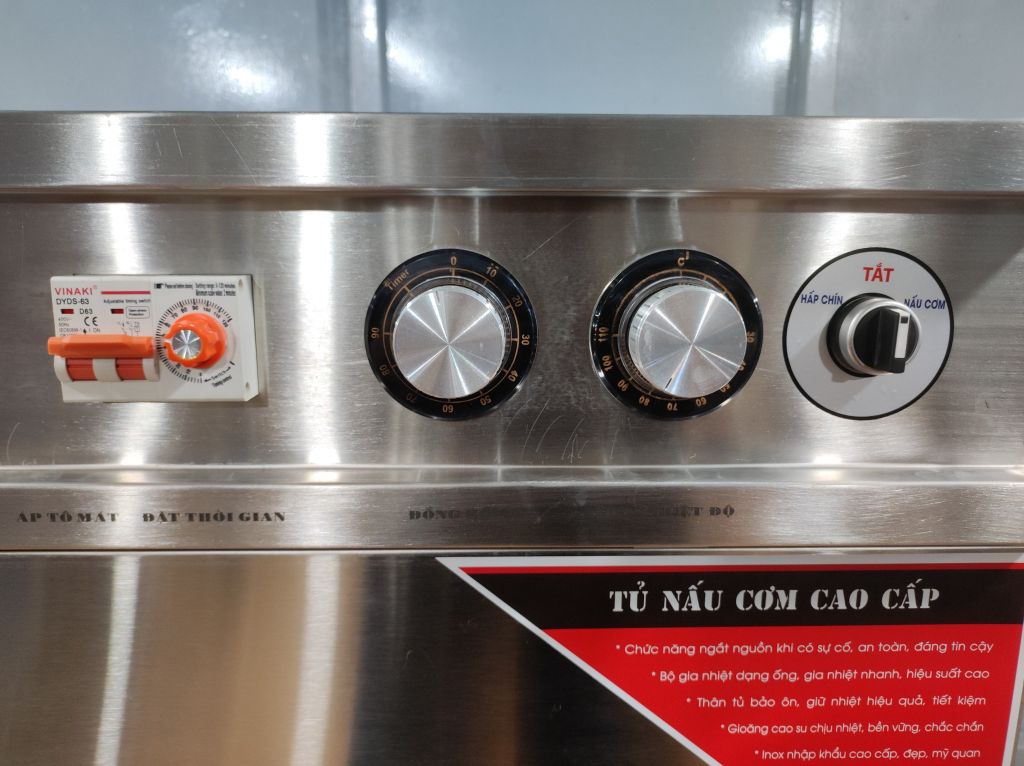 Tủ nấu cơm 8 khay dùng điện, có chế độ hẹn giờ và cài đặt nhiệt độ VNK8-DA