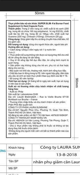 Viên uống giảm cân Super Slim Laura Sunshine Nhật Kim Anh