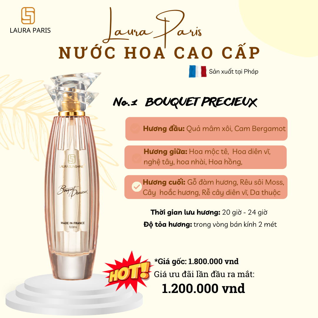 Chai Chiết 10ml Nước hoa Nữ Bouqet Precieux Laura Paris Nhật Kim Anh No1
