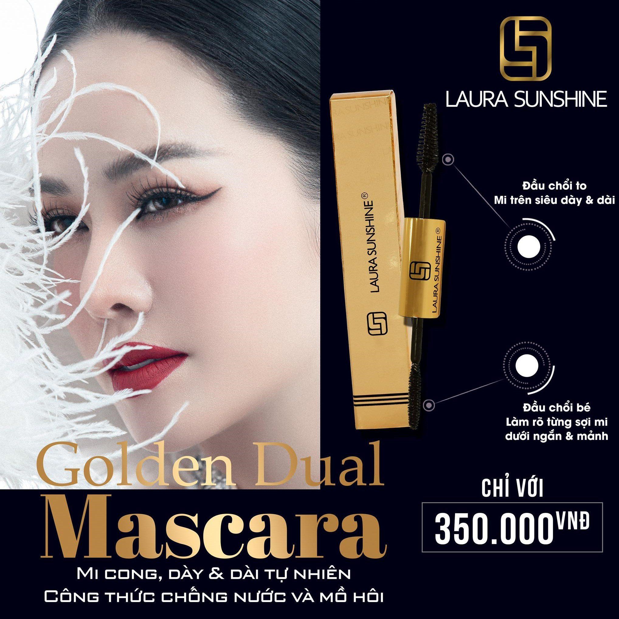  LAURA SUNSHINE GOLDEN DUAL MASCARA Chuốt mi 2 đầu, làm dày & dài mi 