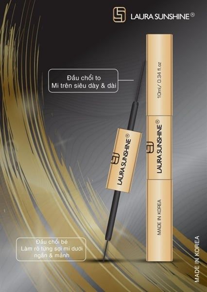  LAURA SUNSHINE GOLDEN DUAL MASCARA Chuốt mi 2 đầu, làm dày & dài mi 