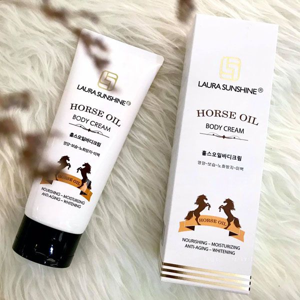 Kem Dưỡng Thể Dầu Ngựa 200g Ban đêm Horse Oil Body Cream Laura Sunshine Nhật Kim Anh