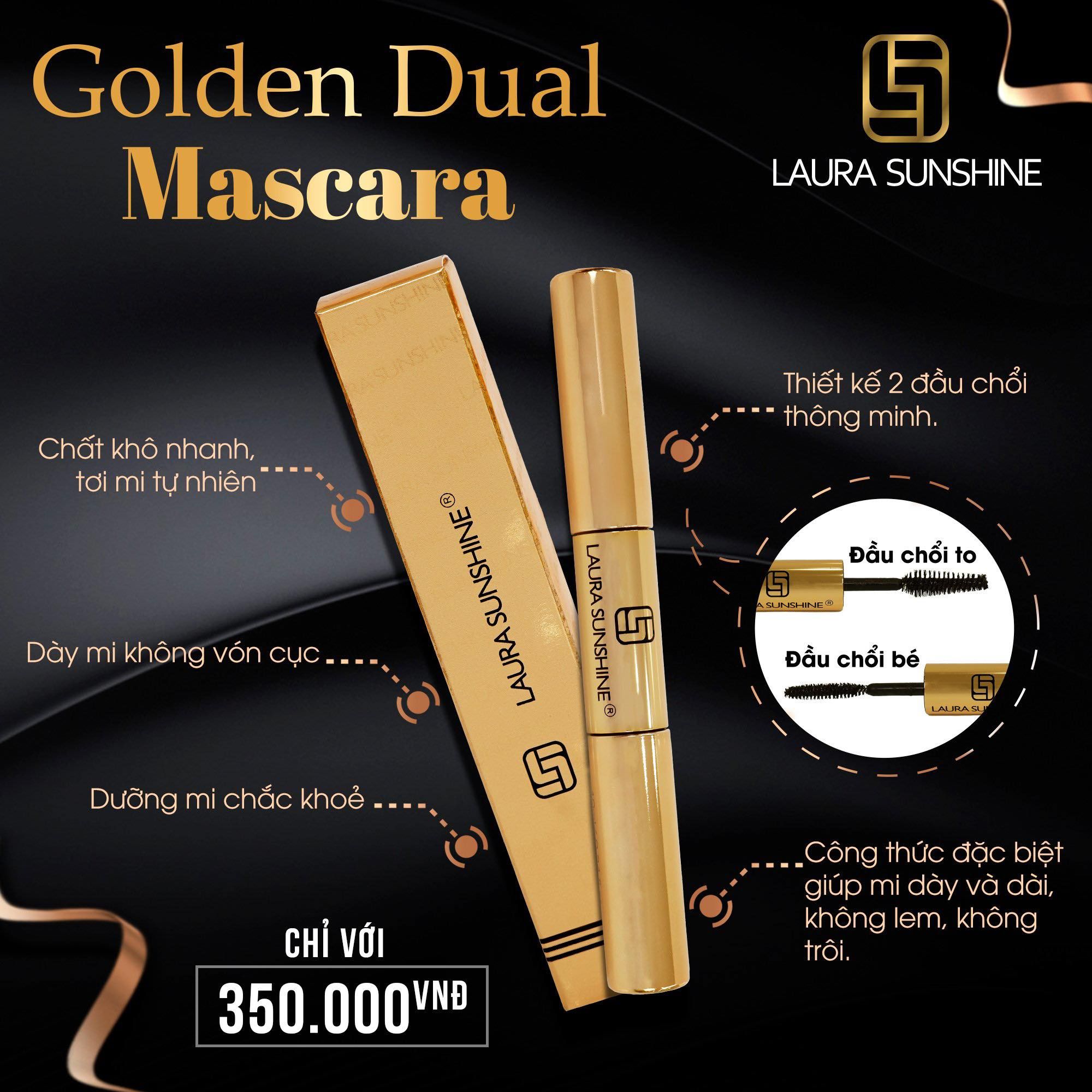 Laura Sunshine Golden Dual Mascara Chuốt mi 2 đầu, làm dày & dài mi