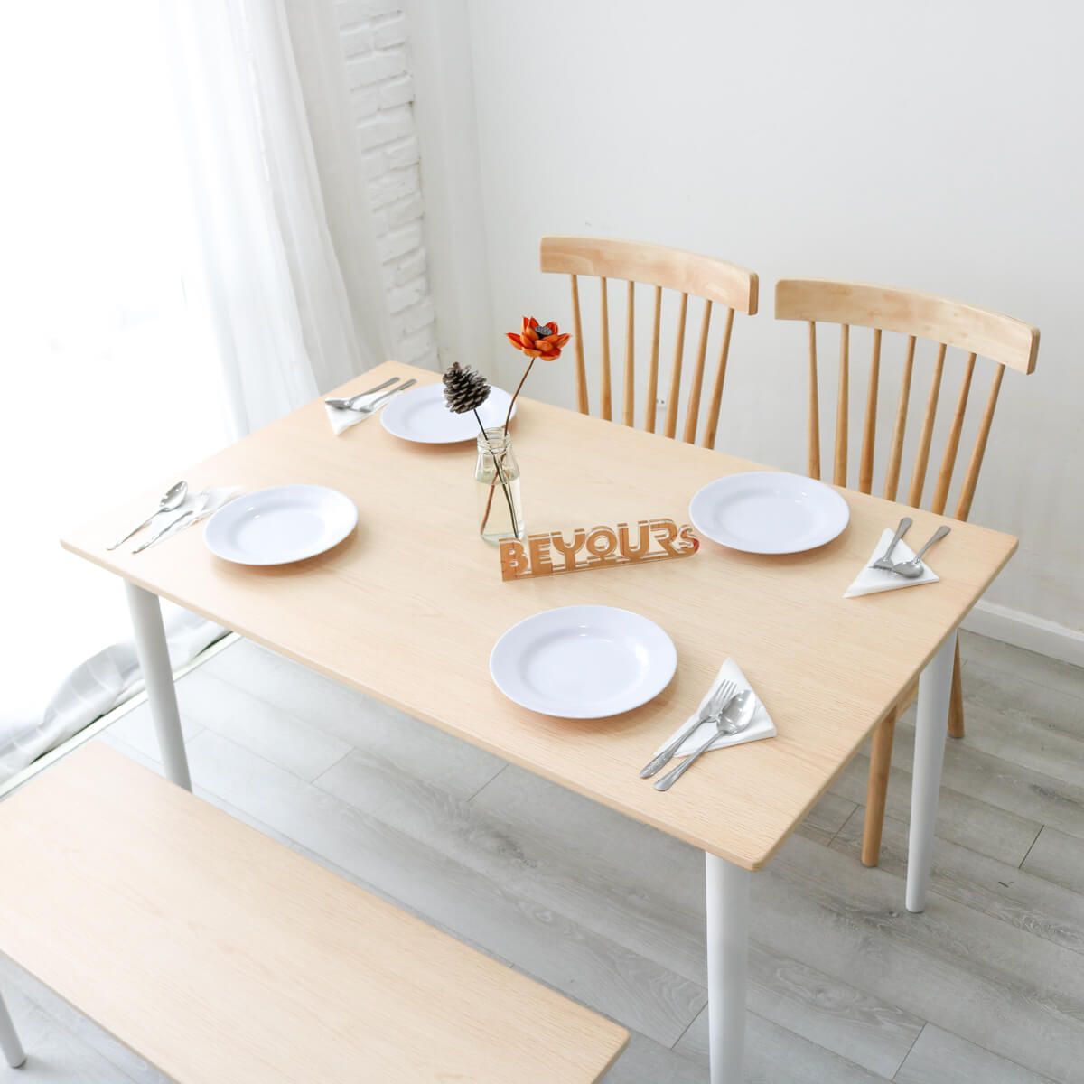 BỘ BÀN ĂN NARI DINNER TABLE SIZE M NATURAL WHITE