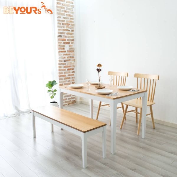 Bộ Bàn Ăn BEYOURs Ori Dinning Table Size S Trắng Phối Gỗ