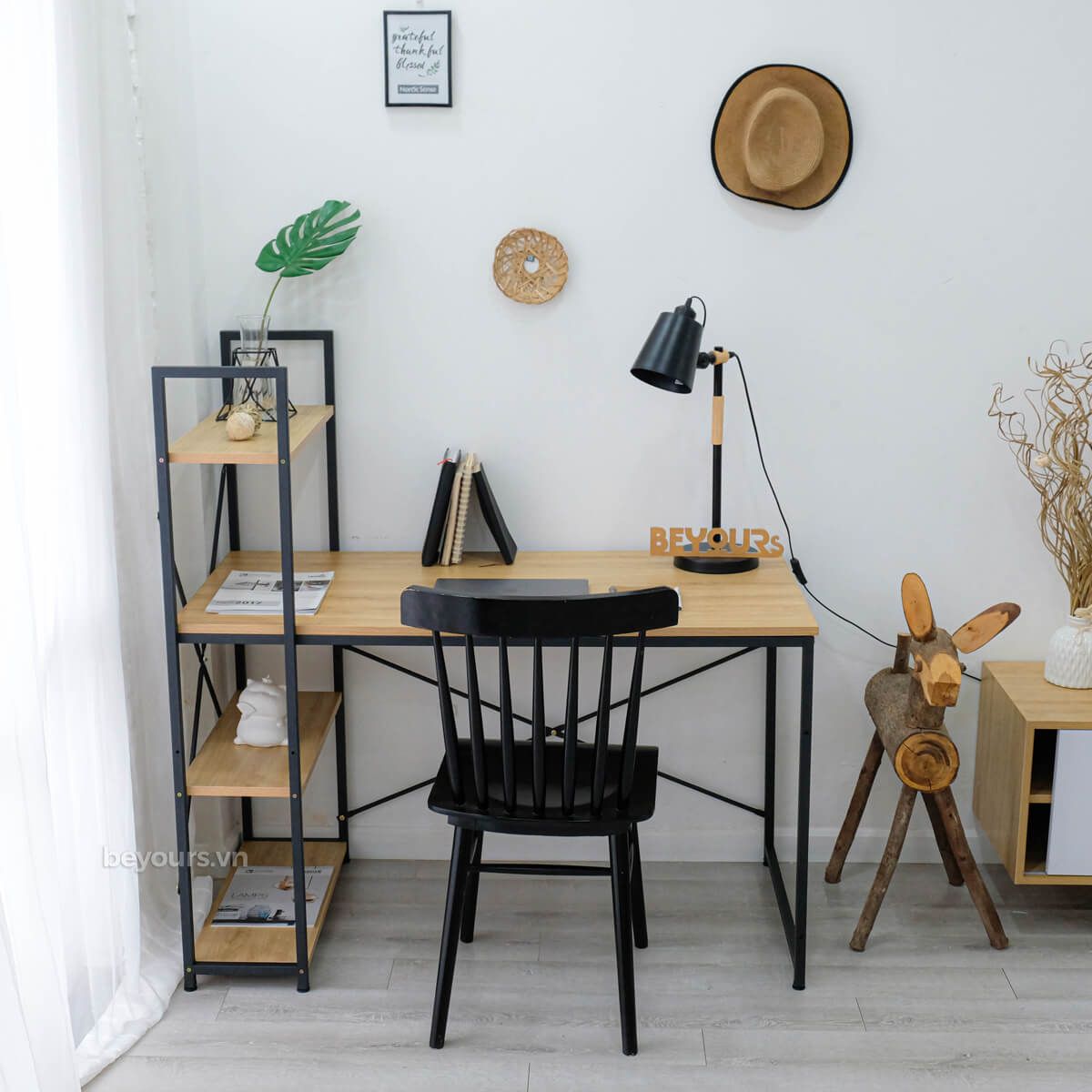 Bàn Làm Việc BEYOURs Neuly Table Natural Black