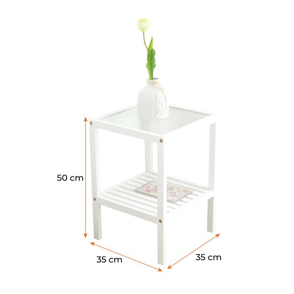 Tab Đầu Giường BEYOURs Glass Shelf White