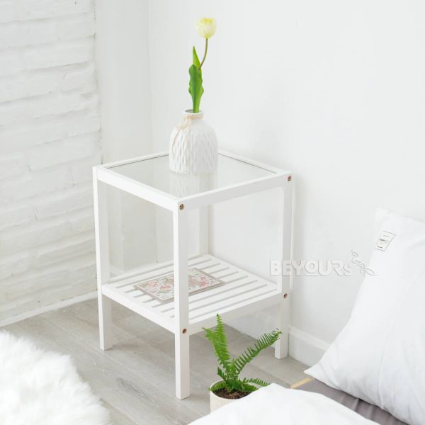 Tab Đầu Giường BEYOURs Glass Shelf White