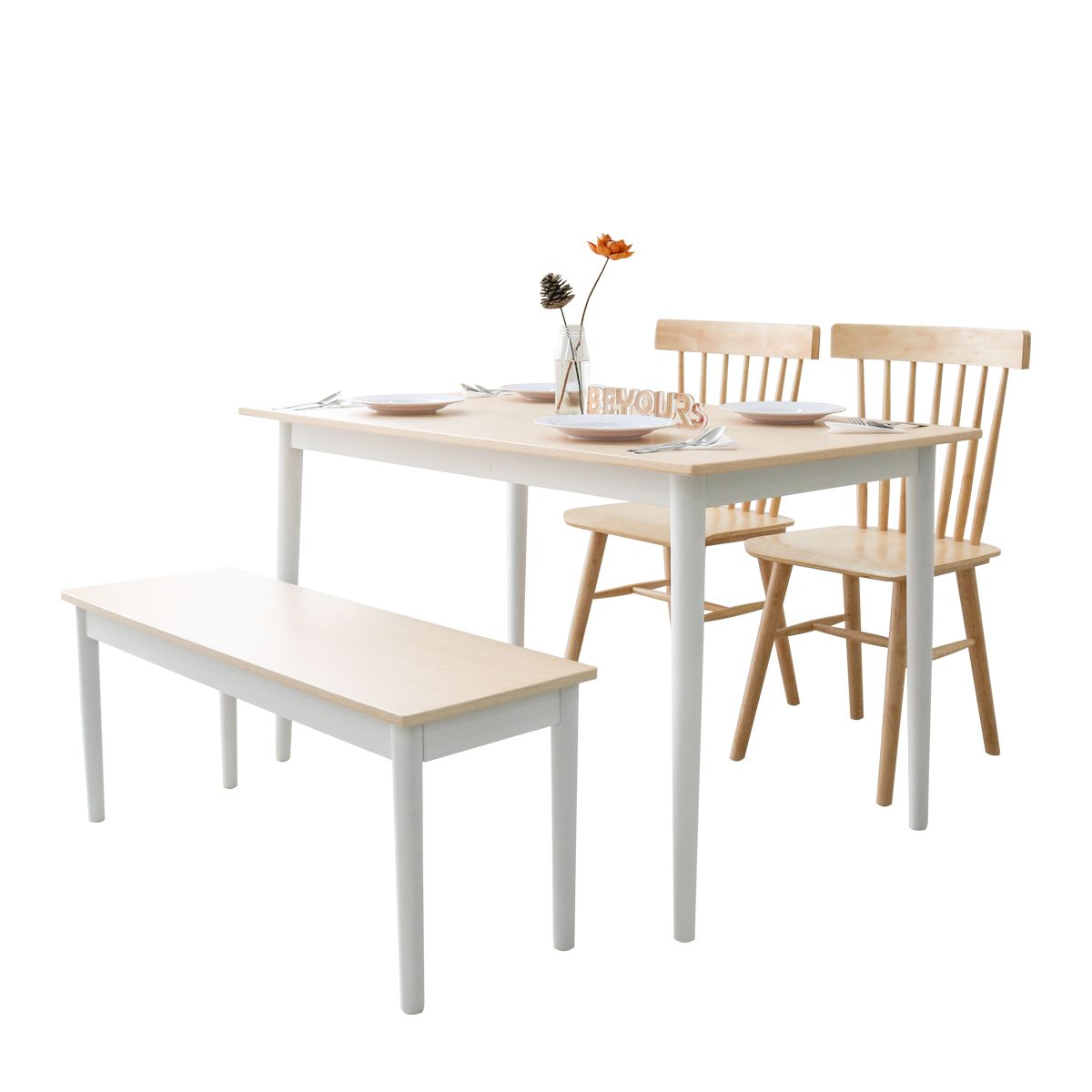 BỘ BÀN ĂN NARI DINNER TABLE SIZE M NATURAL WHITE