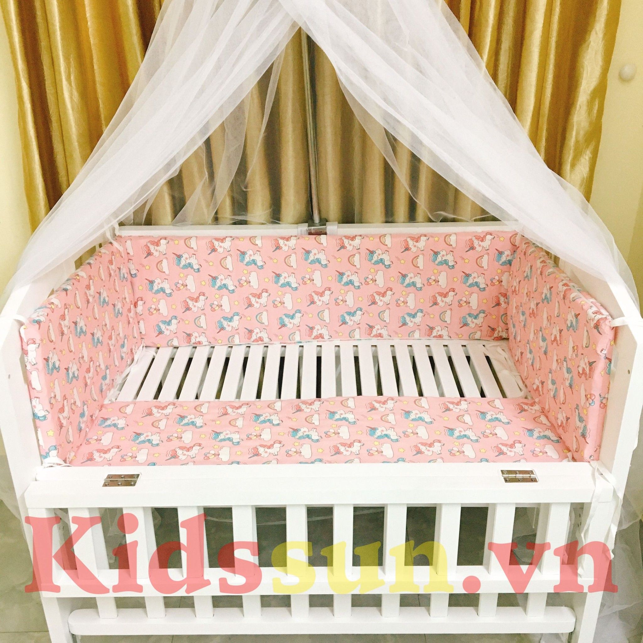 Bộ Vỏ 4 Tấm Quây Cho Giường Cũi Trẻ Em Không Bao Gồm Ruột Nhiều Màu Sắc Và Kích Thước