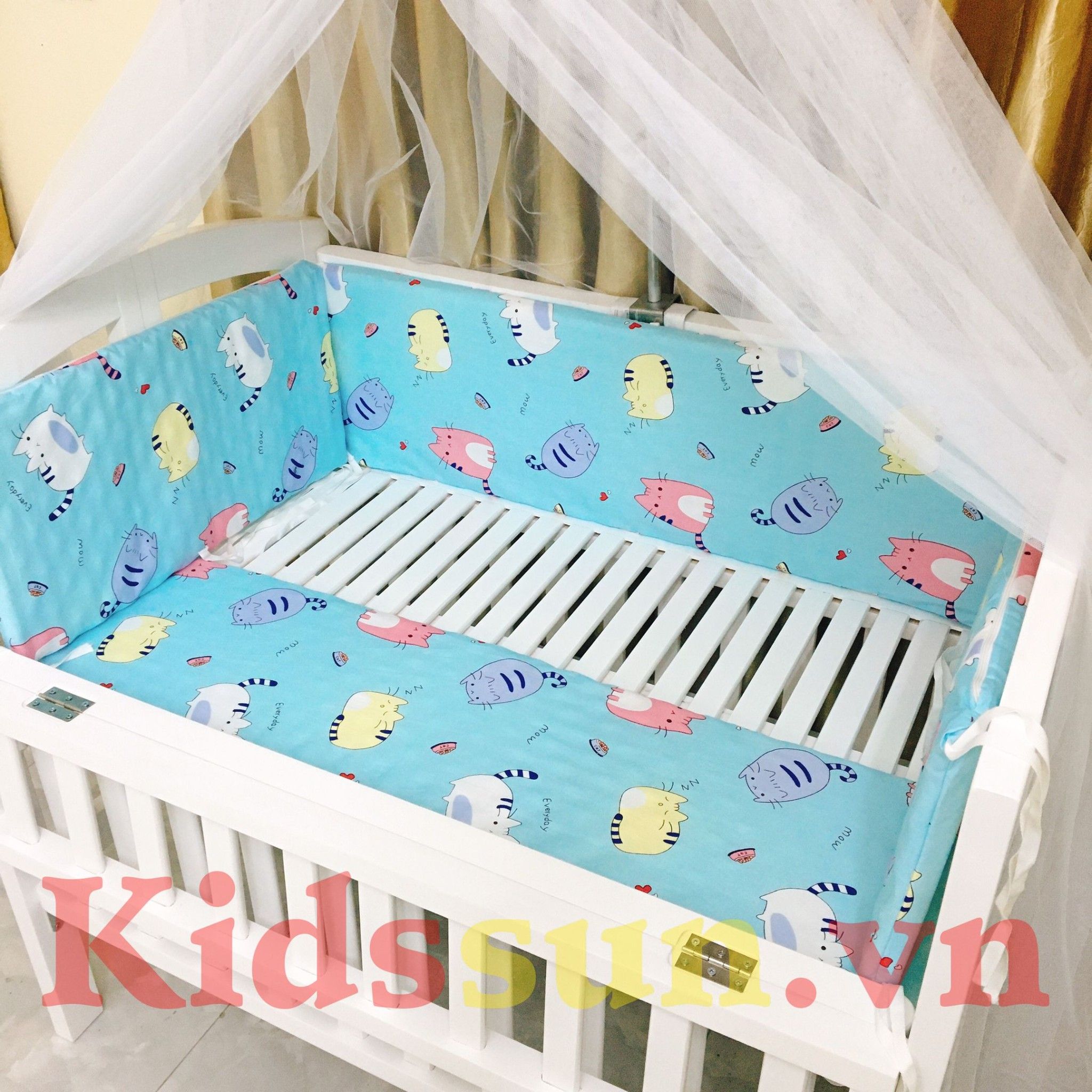 Bộ Vỏ 4 Tấm Quây Cho Giường Cũi Trẻ Em Không Bao Gồm Ruột Nhiều Màu Sắc Và Kích Thước