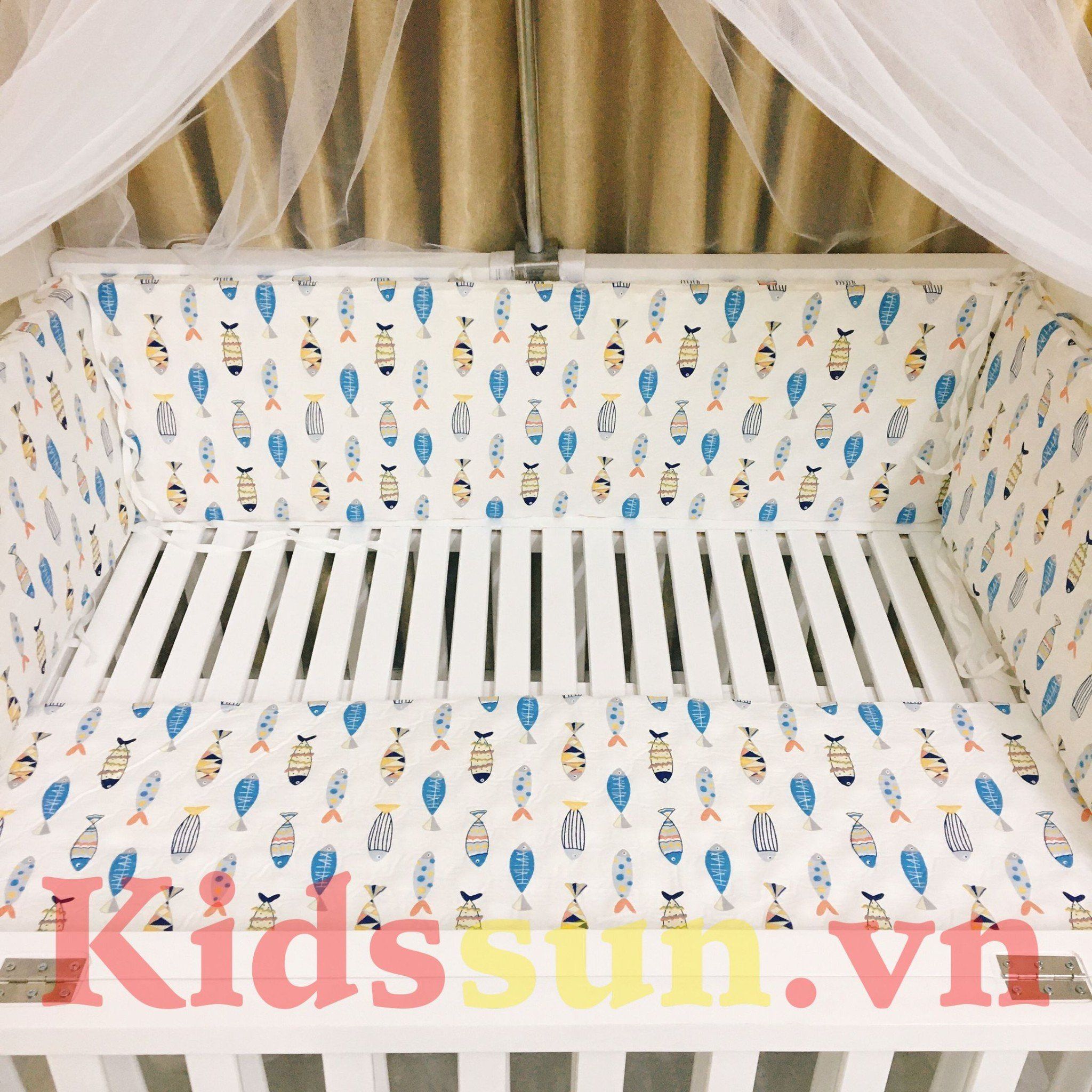 Bộ Vỏ 4 Tấm Quây Cho Giường Cũi Trẻ Em Không Bao Gồm Ruột Nhiều Màu Sắc Và Kích Thước