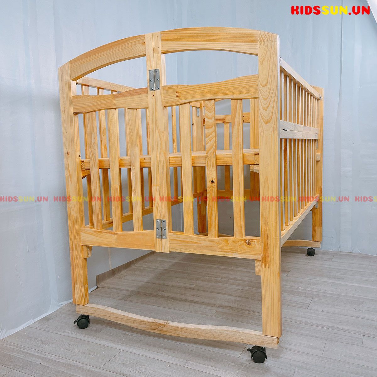 Giường Cũi Gỗ Thông Xuất Khẩu Màu Tự Nhiên - Đẹp Sang Trọng