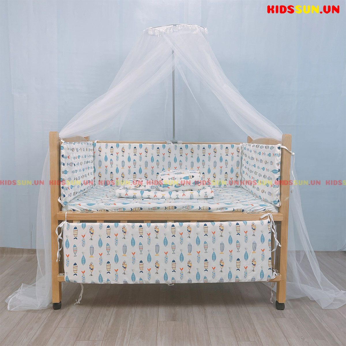 Combo Bộ 8 Sản Phẩm Cho Giường Cũi Gỗ Sồi Màu Tự Nhiên - Mua 8 được 11