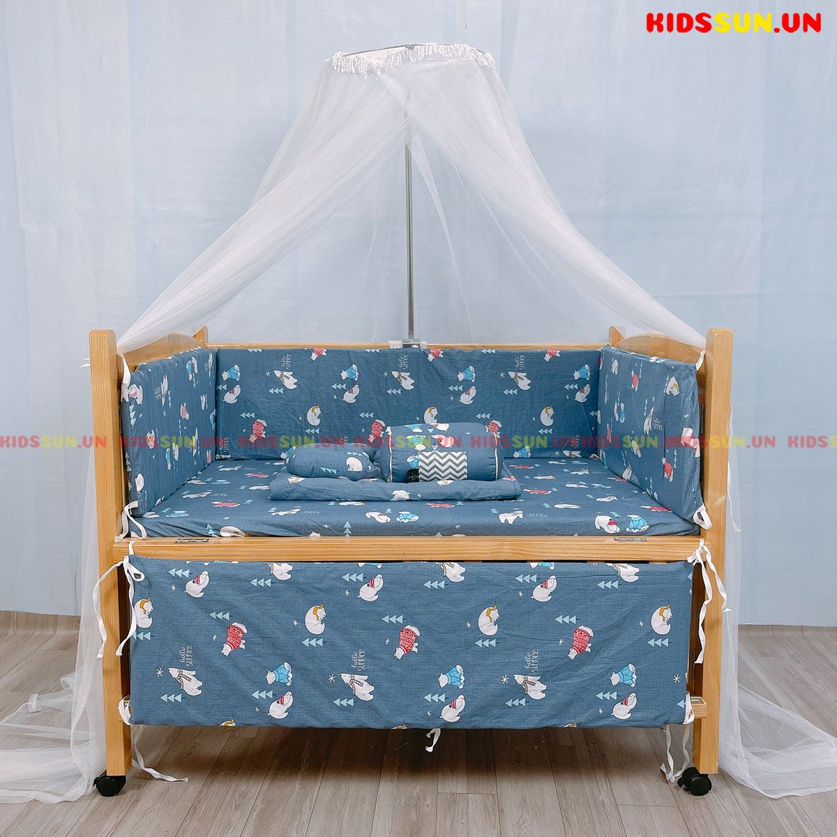 Combo Bộ 8 Sản Phẩm Cho Giường Cũi Gỗ Sồi Màu Tự Nhiên - Mua 8 được 11