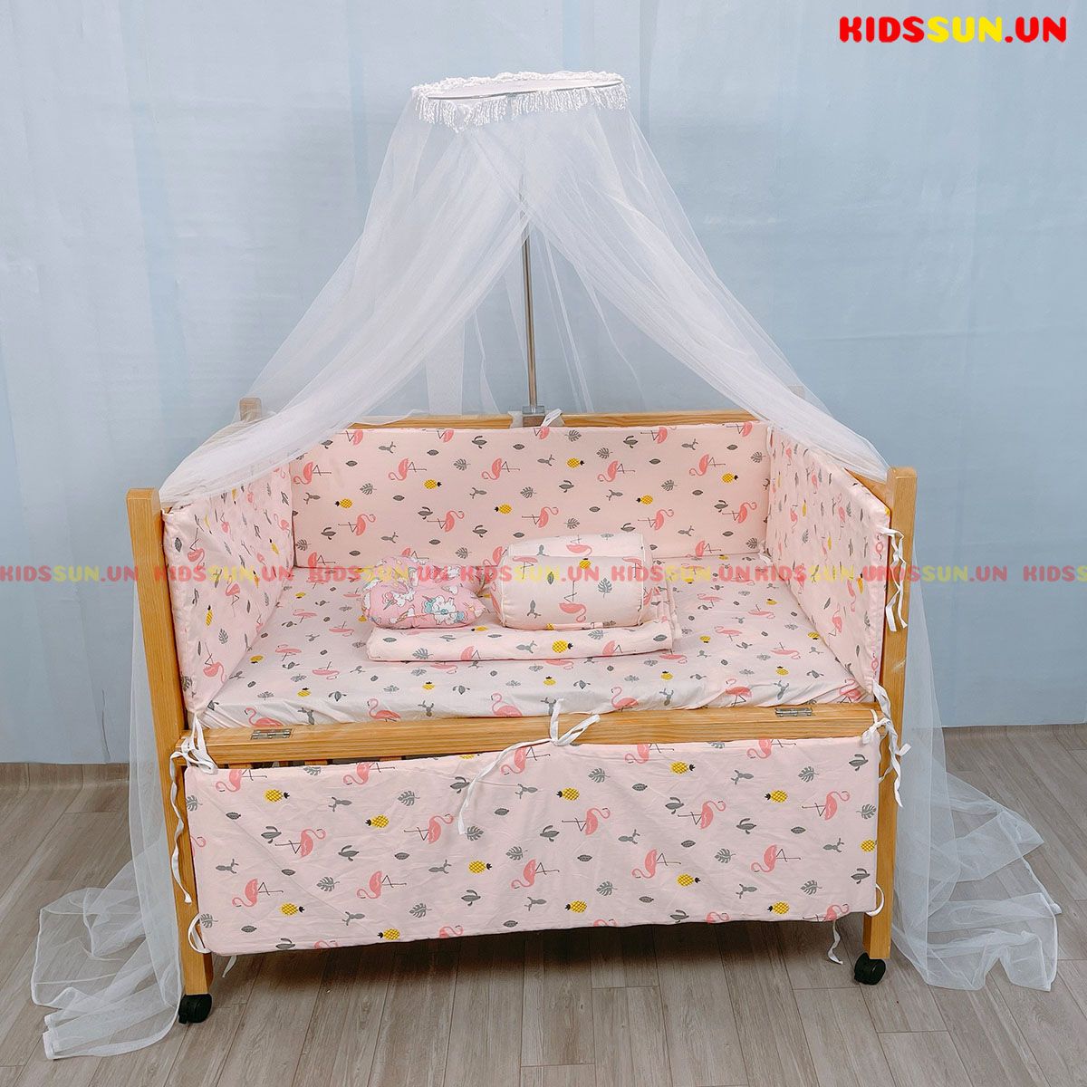Combo Bộ 8 Sản Phẩm Cho Giường Cũi Gỗ Sồi Màu Tự Nhiên - Mua 8 được 11