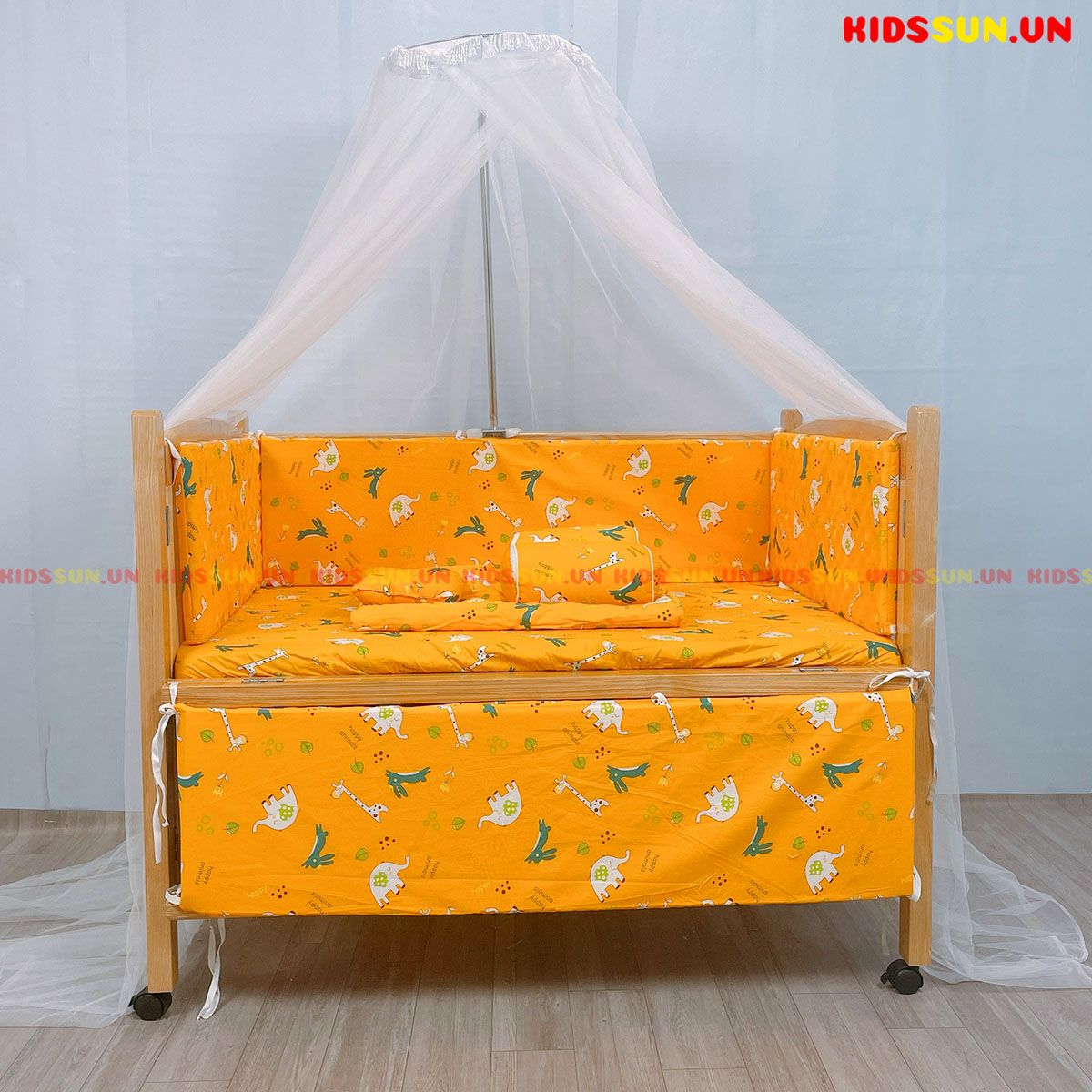 Combo Bộ 8 Sản Phẩm Cho Giường Cũi Gỗ Sồi Màu Tự Nhiên - Mua 8 được 11