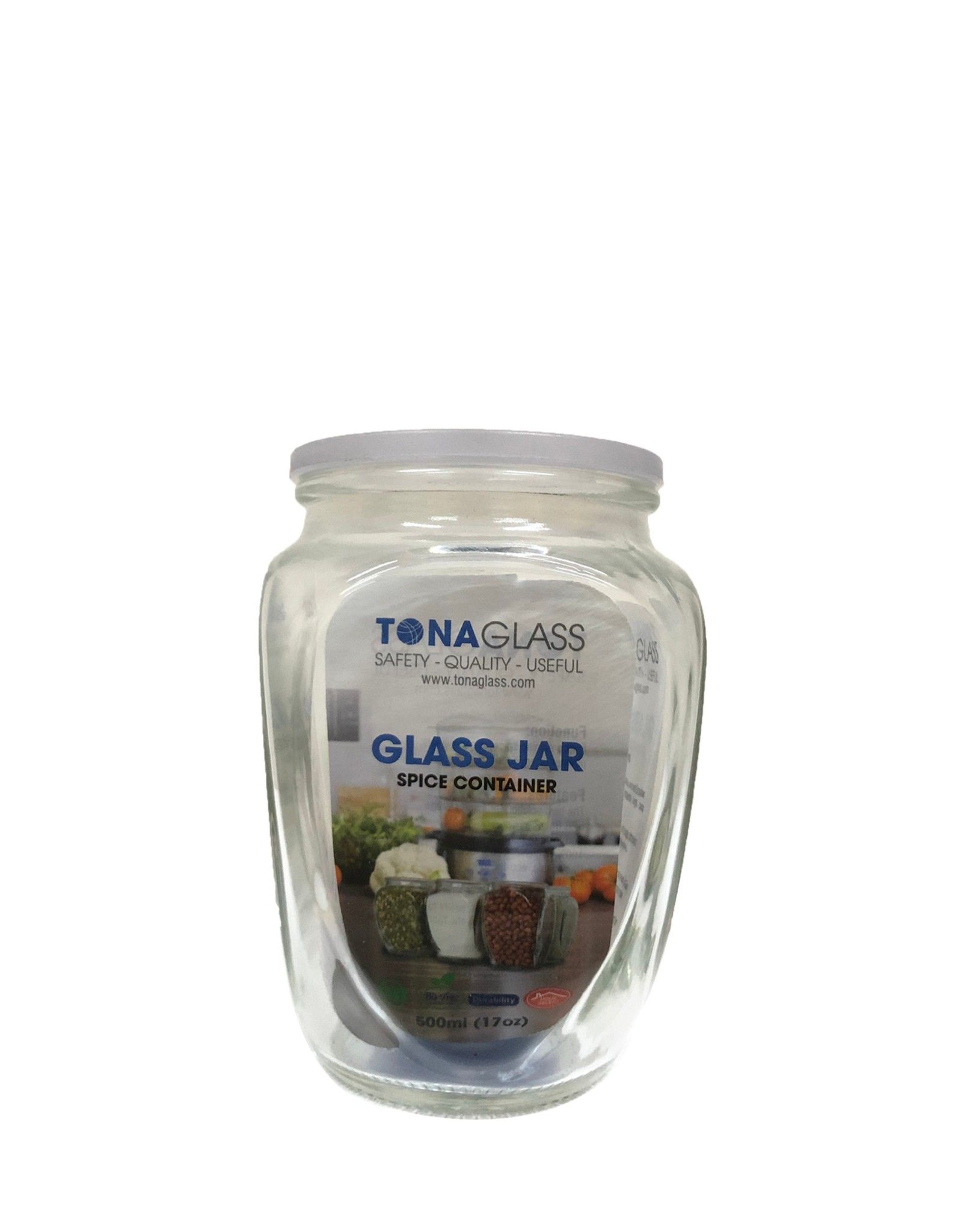 Hũ thủy tinh Tonaglass 500ml, nắp nhựa PS cao cấp có gioăng silicone
