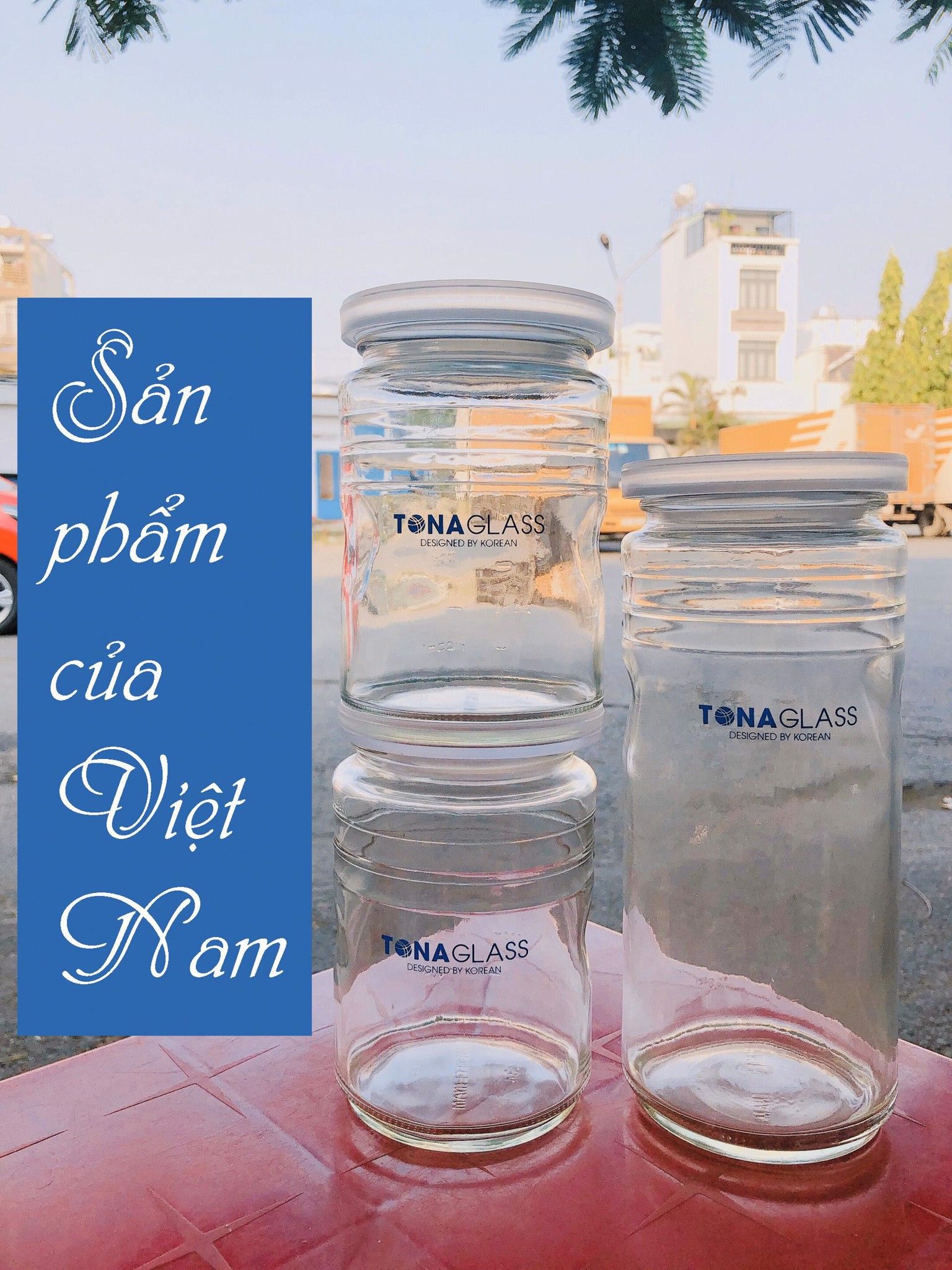 Bộ 3 hũ thủy tinh Tonaglass 1250ml + 2 hũ 750ml, nắp cao cấp có gioăng silicone