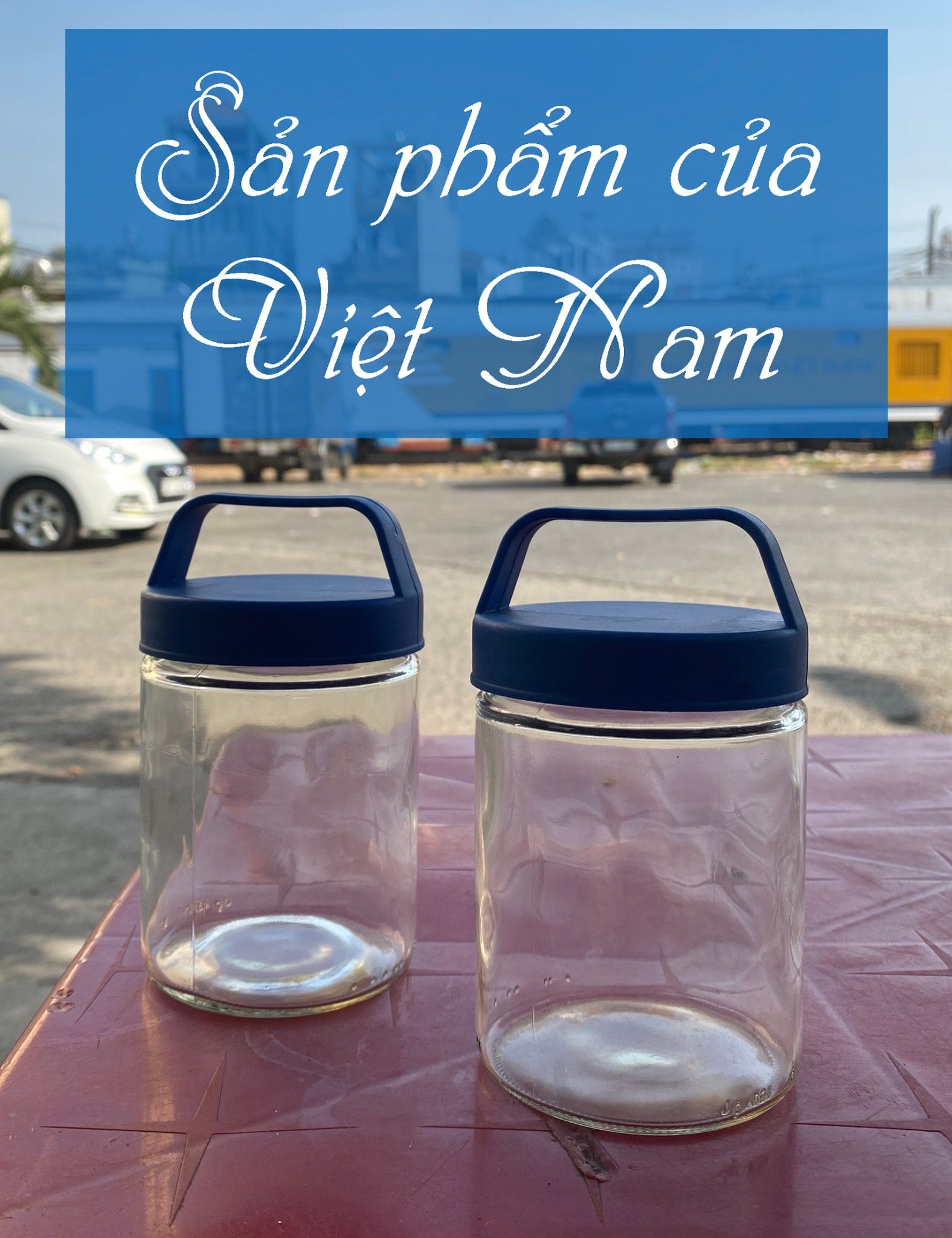 Bộ 2 hũ thủy tinh Proglass 460ml, nắp quai xách