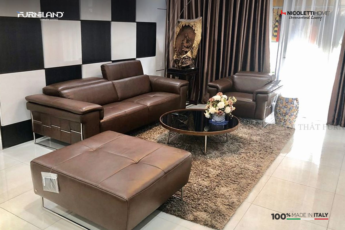 Ghế Sofa da SQUARE - Sofa nhập khẩu Italia - Sofa phòng khách cao cấp