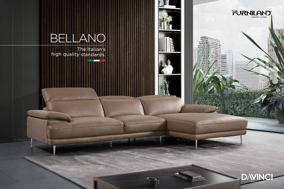 Bellano - Sofa góc- Sofa Da Thật Nhập Khẩu - Sofa Cao Cấp - Sofa Italia