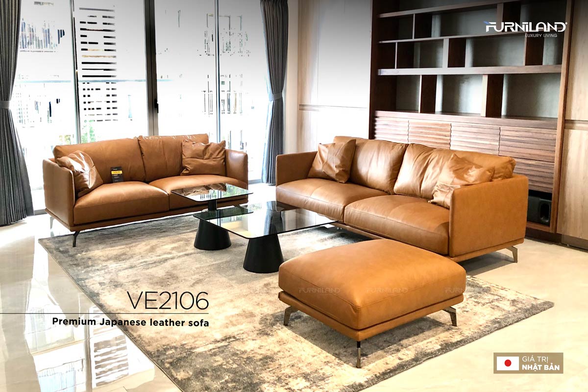 Ghế Sofa da cao cấp VE2106 - Sofa Nhật Bản - Sofa băng