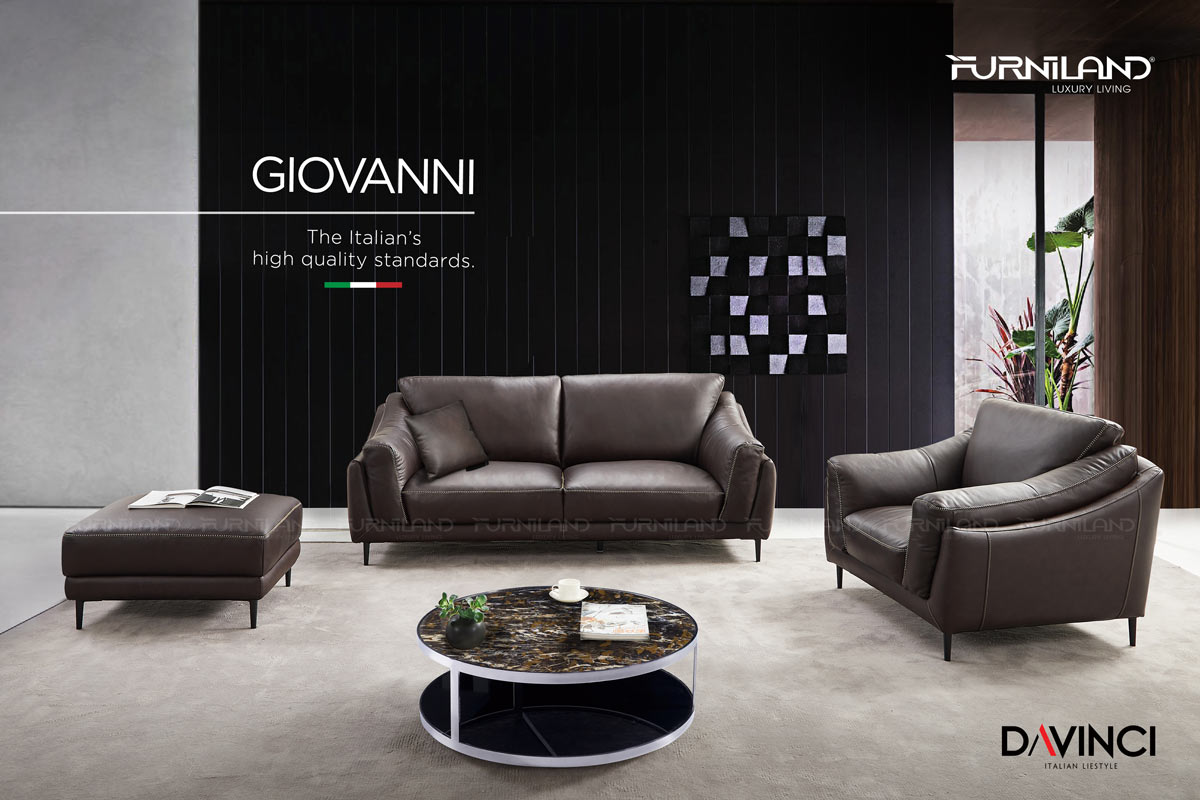 Ghế Sofa da Giovanni Băng 3 - Sofa nhập khẩu Italia - Sofa Cao Cấp - Sofa băng