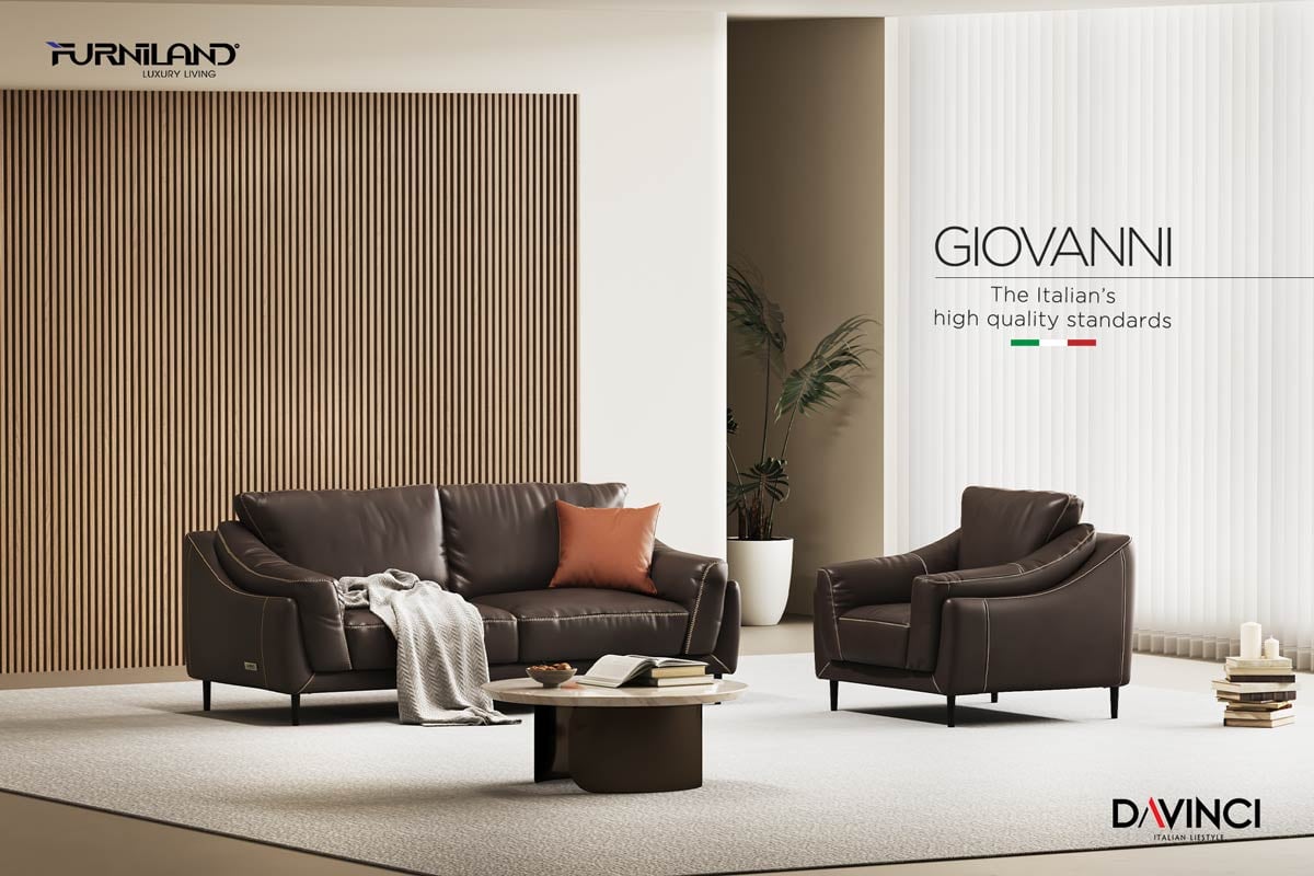 Sofa da cao cấp Giovanni Băng 3 - Sofa nhập khẩu Italia