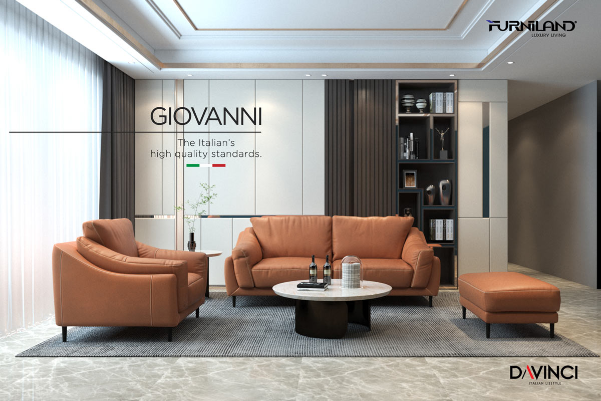 Sofa da cao cấp Giovanni Băng 3 - Sofa nhập khẩu Italia