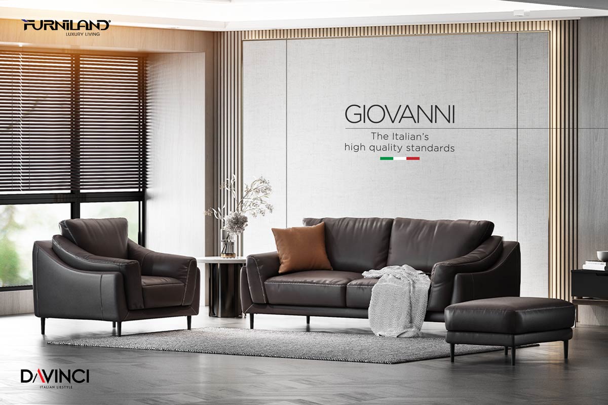 Sofa da cao cấp Giovanni Băng 3 - Sofa nhập khẩu Italia