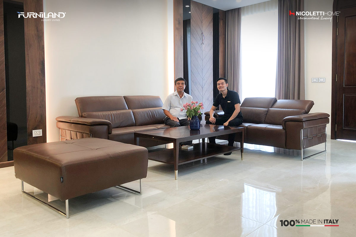 Ghế Sofa da SQUARE - Sofa nhập khẩu Italia - Sofa phòng khách cao cấp