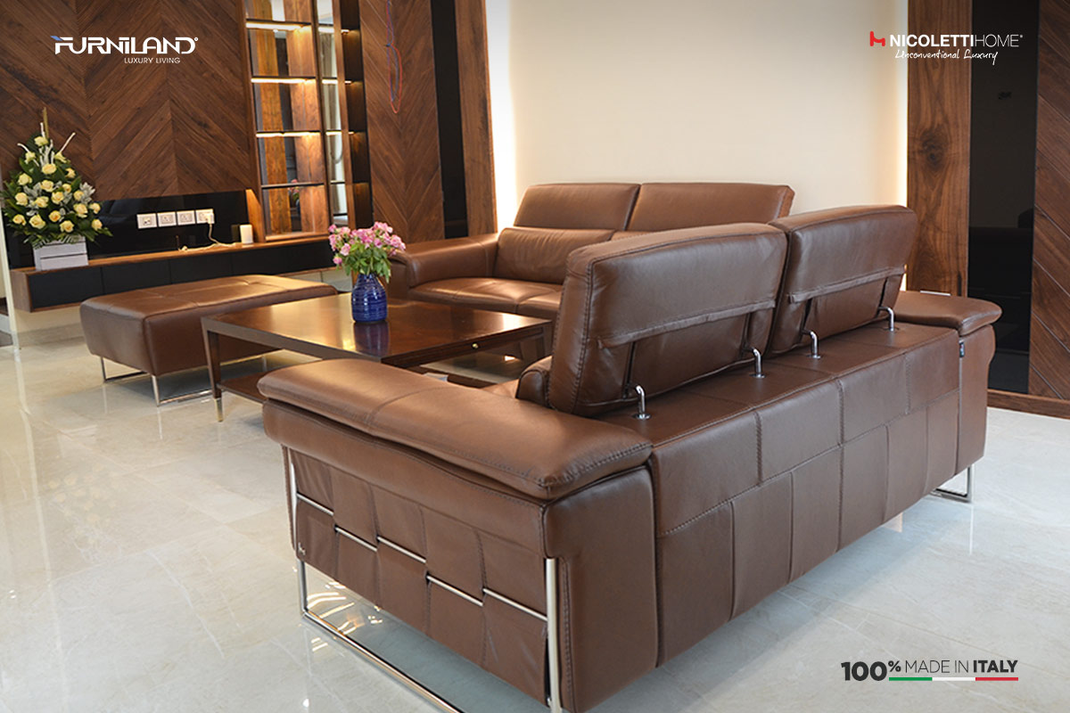 Ghế Sofa da SQUARE - Sofa nhập khẩu Italia - Sofa phòng khách cao cấp