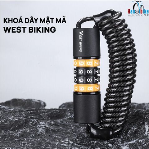 Khoá dây lò xo sử dụng mật mã 4 số West Biking