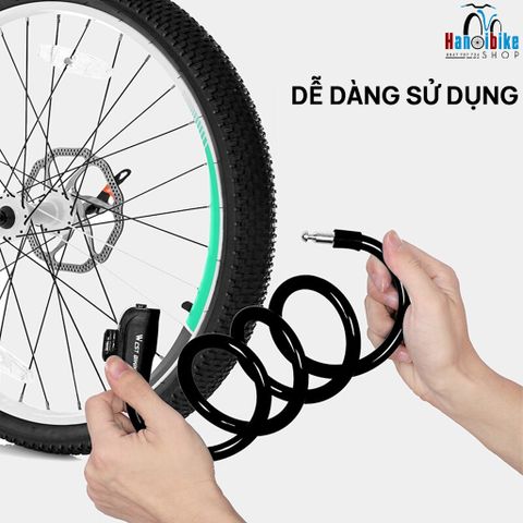 Khoá dây xe đạp chống trộm West Biking sử dụng khoá chìa