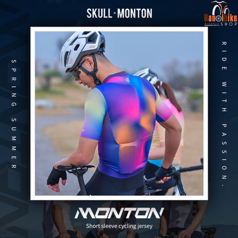 Áo đạp xe ngắn tay Monton NORTHERNLIGHTS BLUE PURPLE