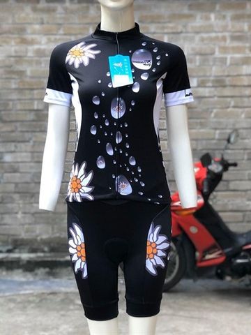 QAN nữ Hanoibike 004W đen hoa trắng