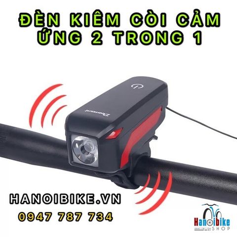 Đèn còi xe đạp cảm ứng 7599 3 trong 1