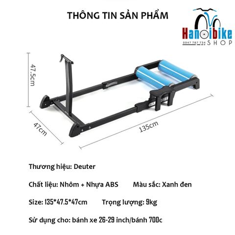 Rulo đạp xe trong nhà Deuter gập gọn trong nhà dành cho bánh 26-29 inch, 700c